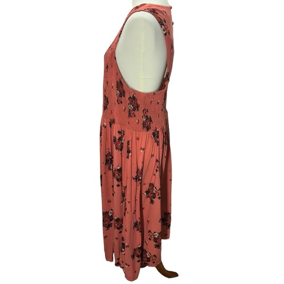 Torrid Rust Floral Print Smocked Challis Midi Dress - Picture 10 of 11